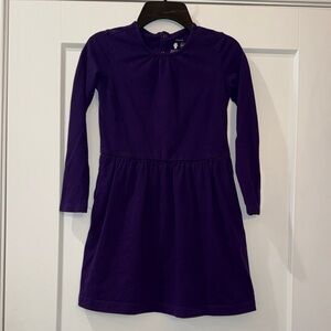 Primary Perfect Pocket Purple Long-Sleeve Kids Dress, Size 8-9
